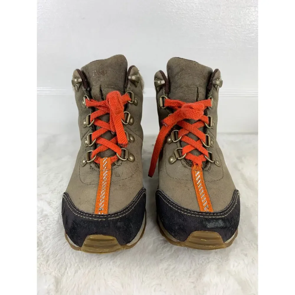 LL Bean Kid’s Tek 2.5 Primaloft Brown Leather Hiking Boots Size 1